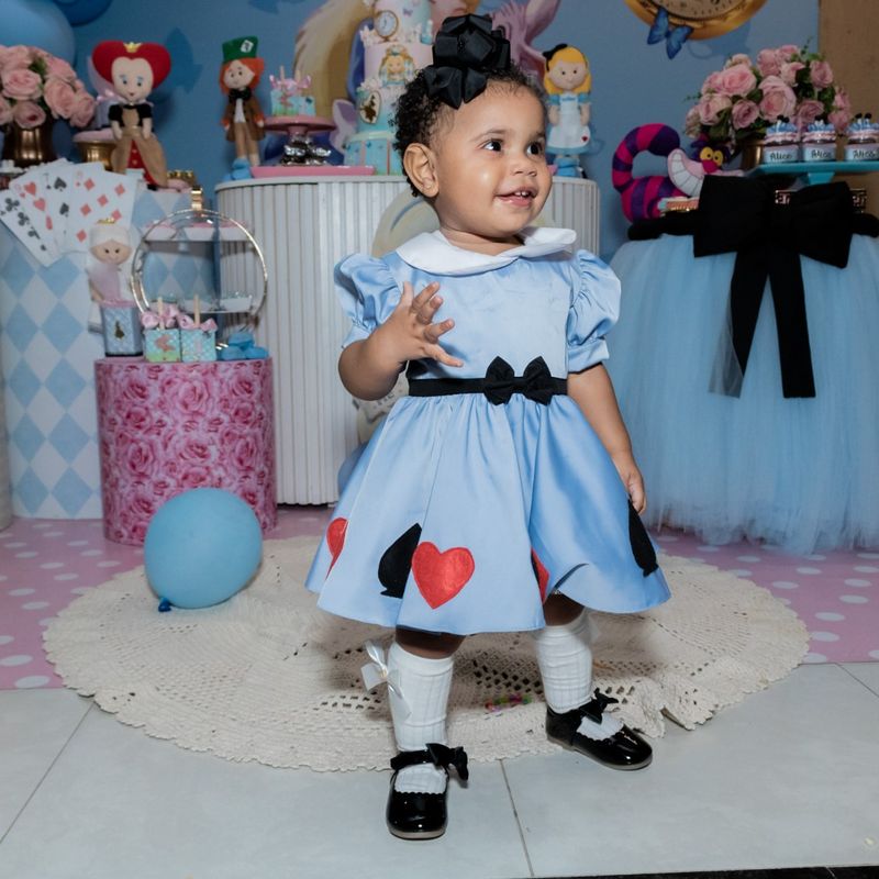 Vestido bebe alice no pais store das maravilhas