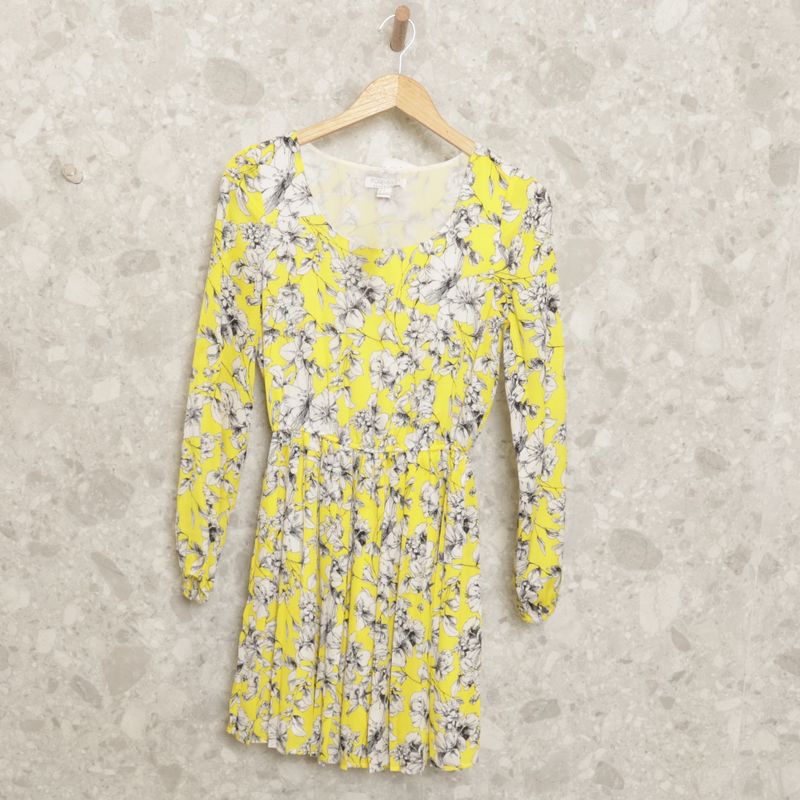 Vestido Amarelo Floral Forever 21, Vestido Feminino Forever 21 Usado  94992584