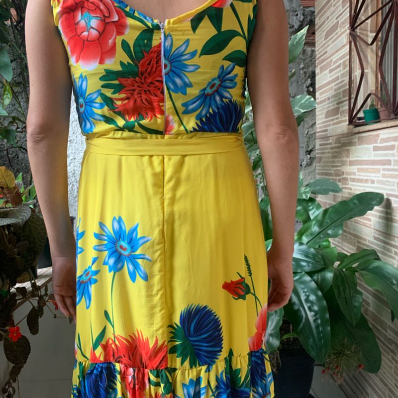 Vestido florido hot sale amarelo