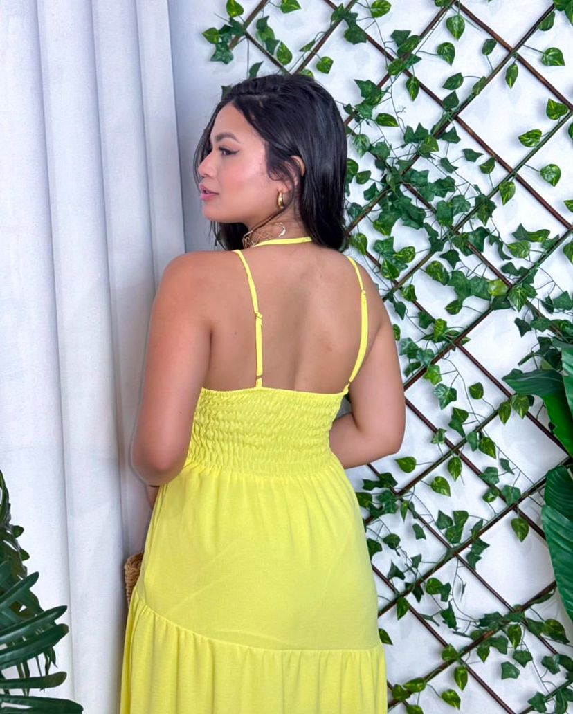 vestido amarelo manteiga - rodado 
