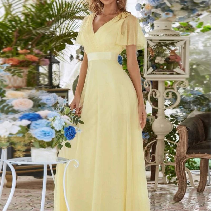 Vestido De Madrinha De Casamento Amarelo Vestido Amarelo Longo