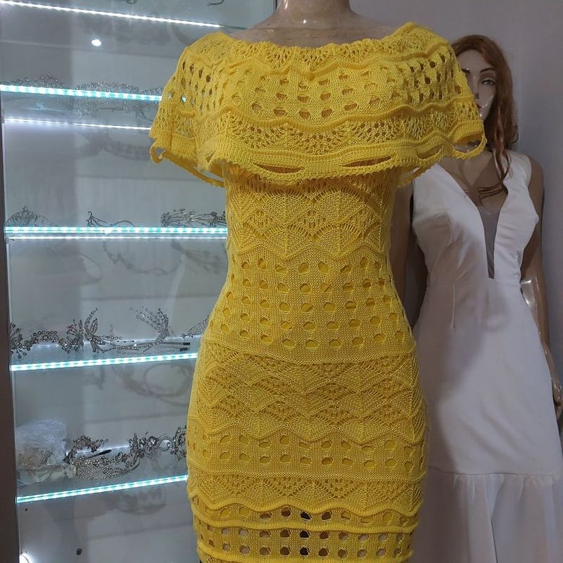 Vestido sales amarelo feminino