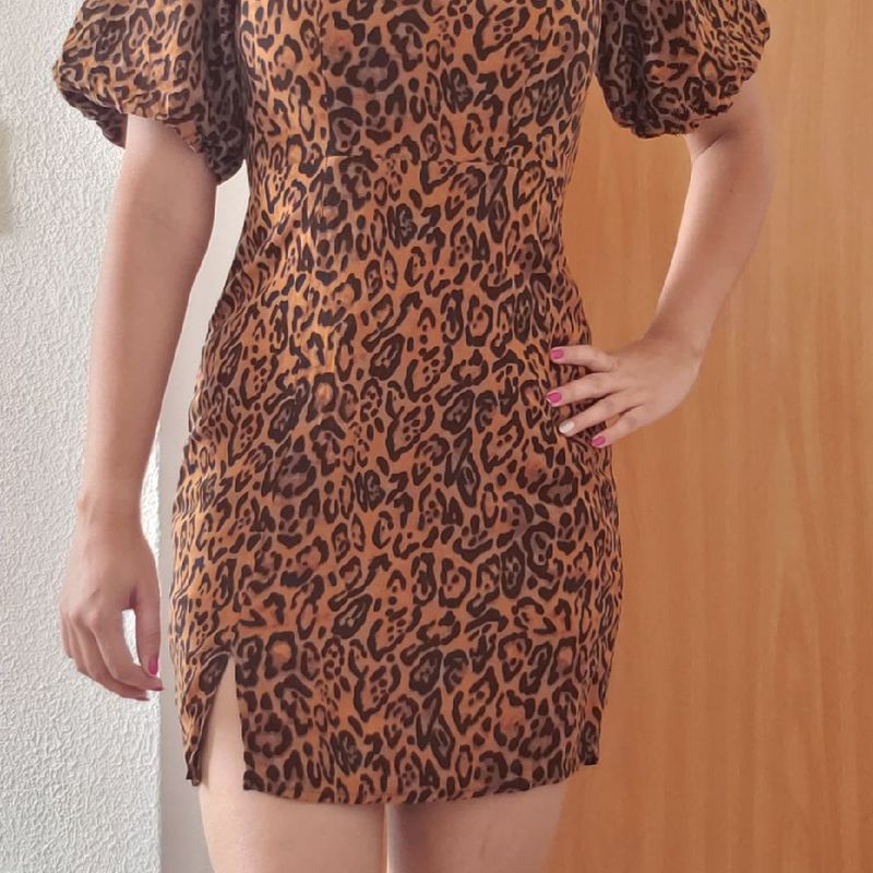 Vestido Animal Print Onça Blue Steel Renner Blue Steel Nunca