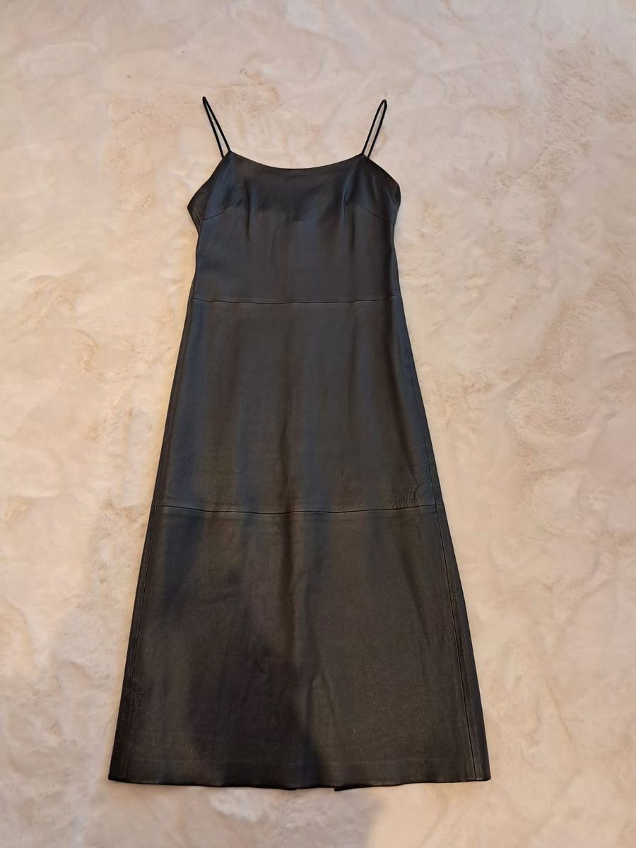 Vestido Animalle Couro Legítimo Preto | Vestido Feminino Animalle Usado ...