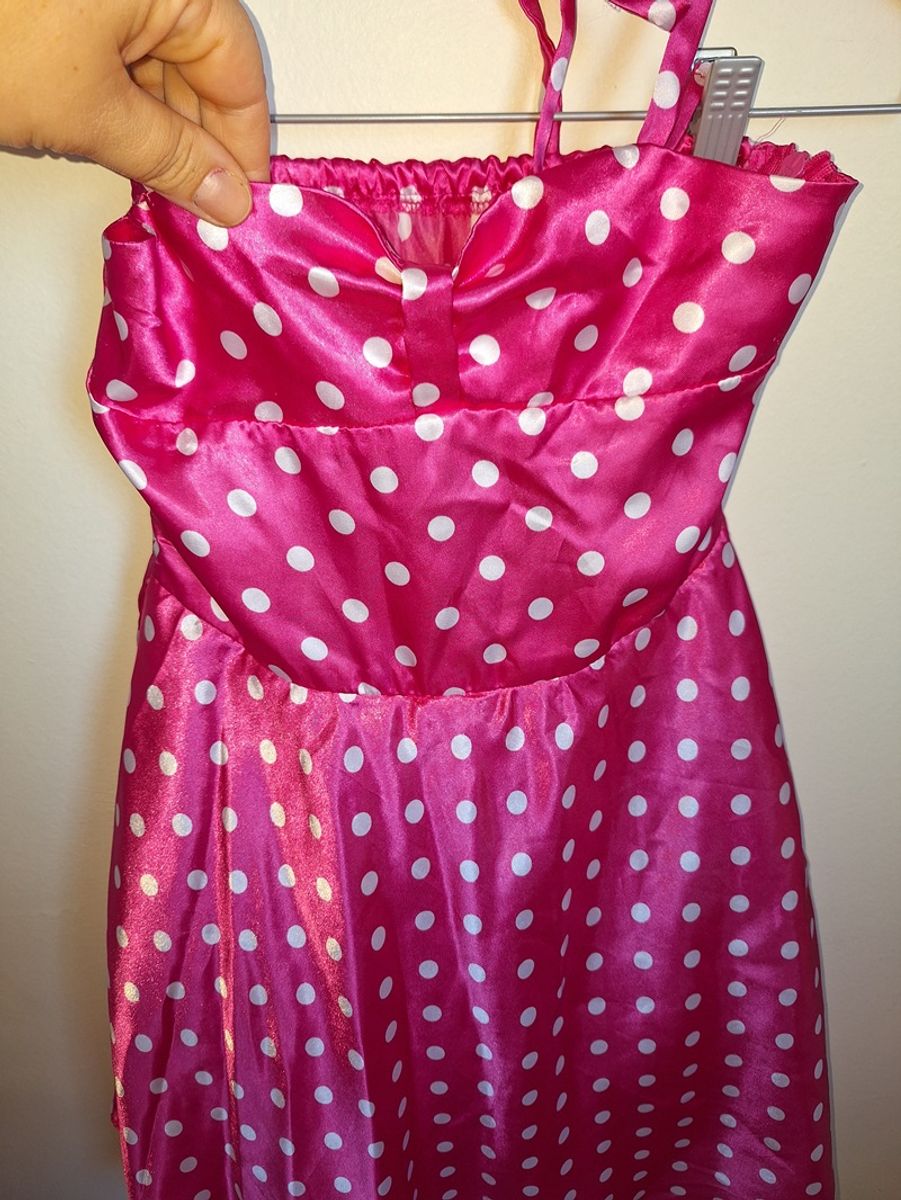 Vestido Anos 80 Fantasia Infantil Poá Rosa Usado 99995009 enjoei