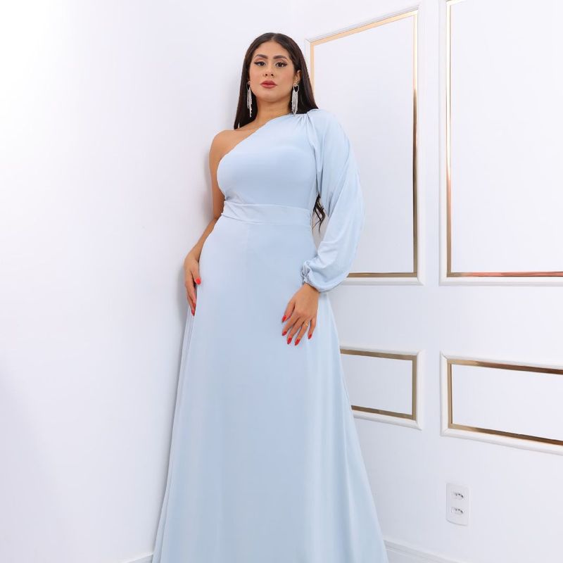 Vestido azul bebê para madrinha best sale de casamento