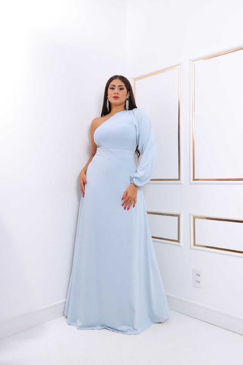 Vestido de madrinha de casamento 2024 azul bebê