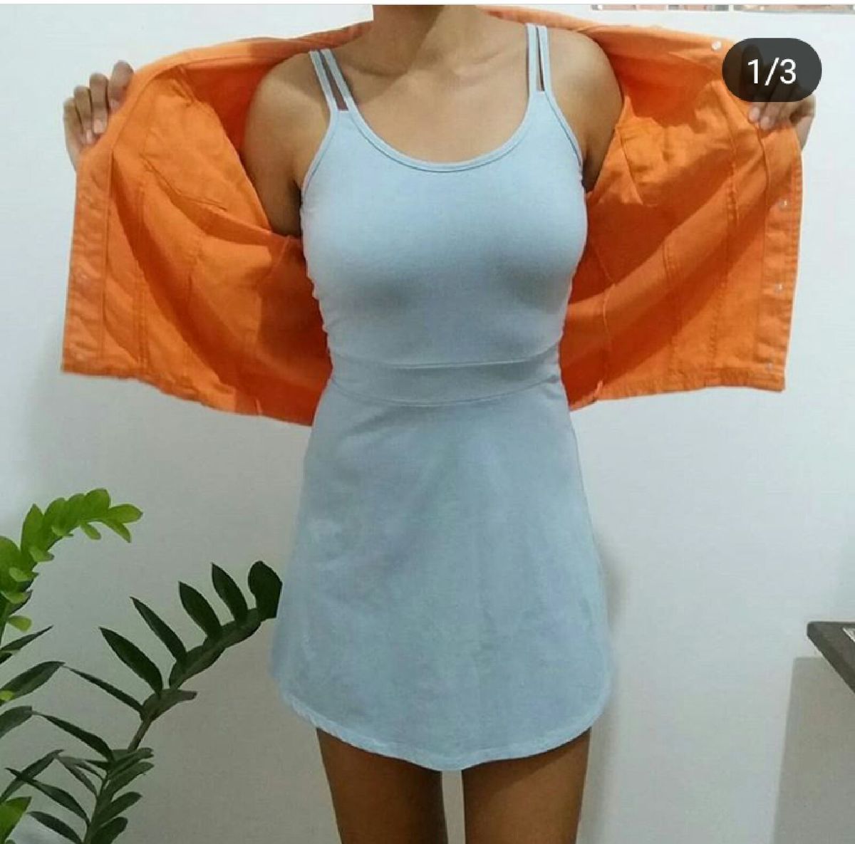 vestido azul bebe curto