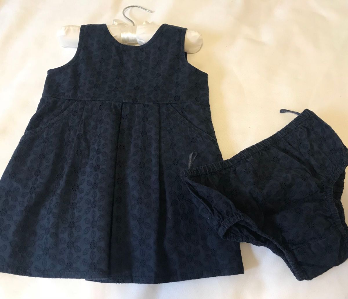 vestido azul marinho para bebe