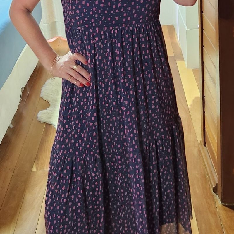 Vestido Azul Marinho em Tule Vestido Feminino A Collection Renner Usado  93092198 enjoei