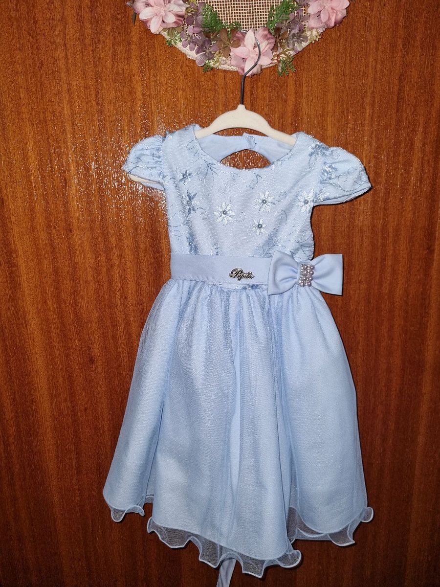 Vestido Menina Princesa Azul