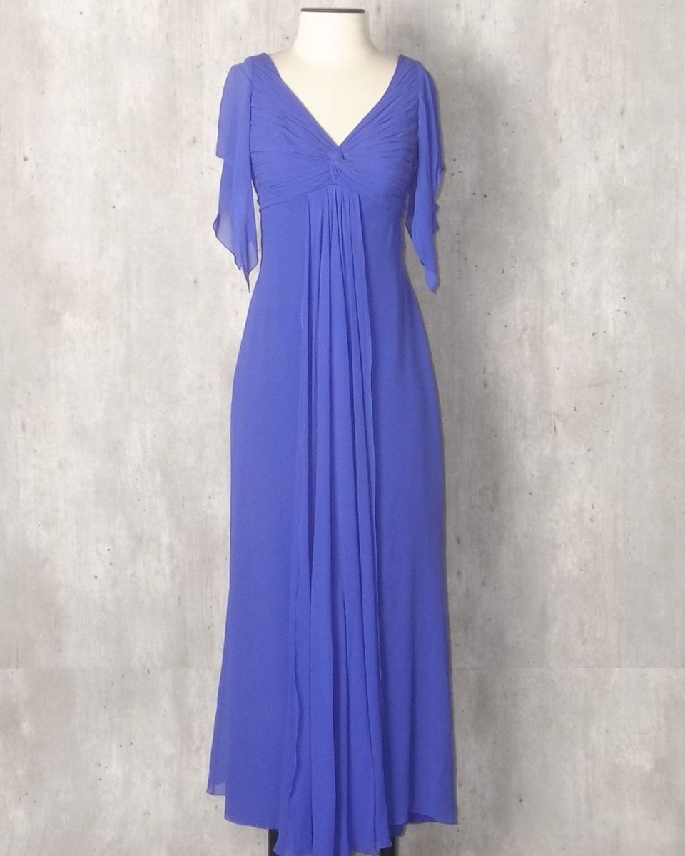 vestido de seda azul