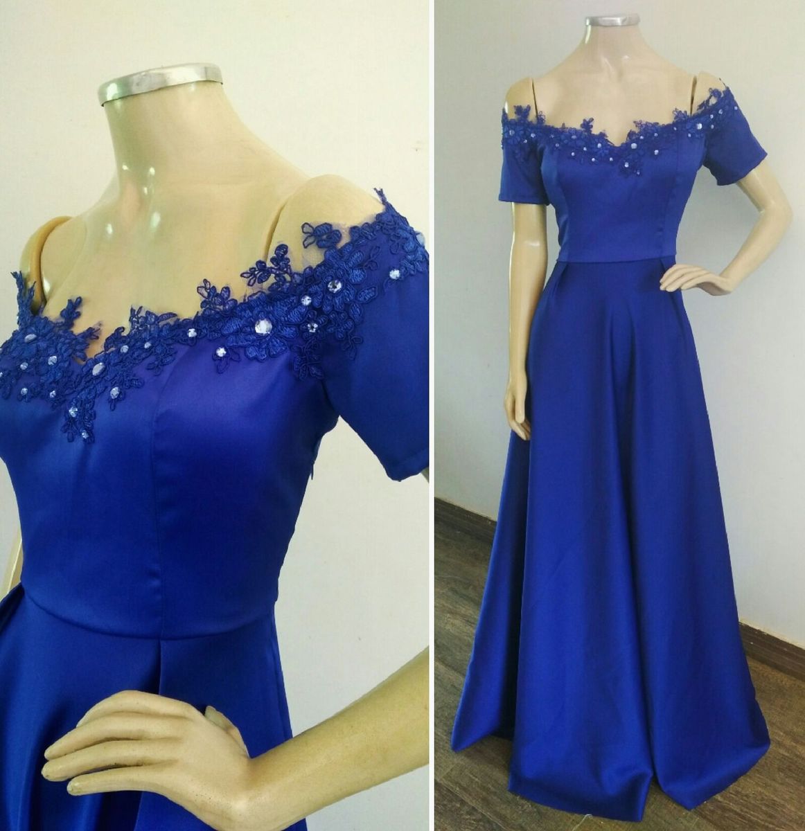 vestido azul royal