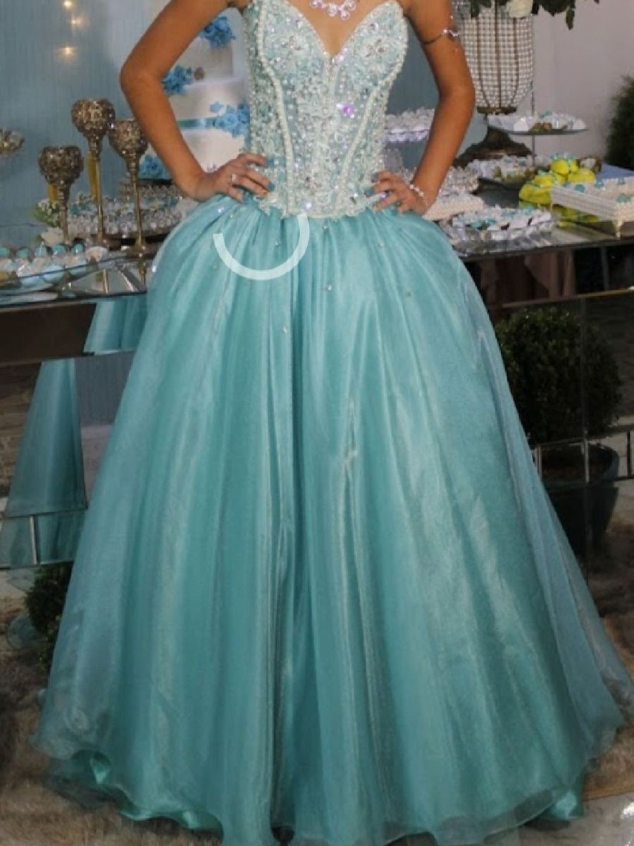 Vestido de 15 anos best sale azul tiffany