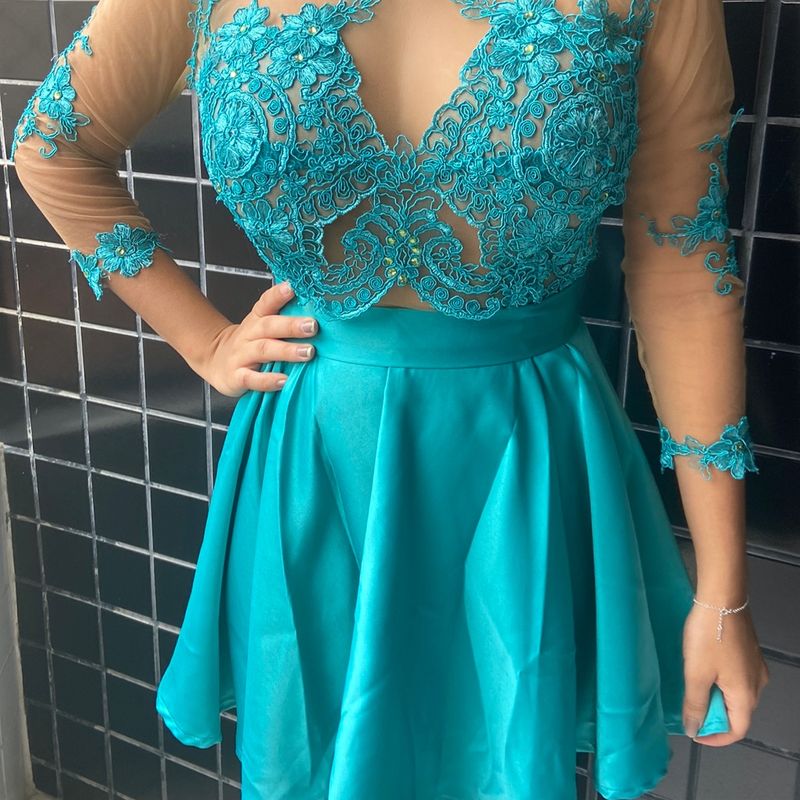 Vestido curto hot sale azul tiffany