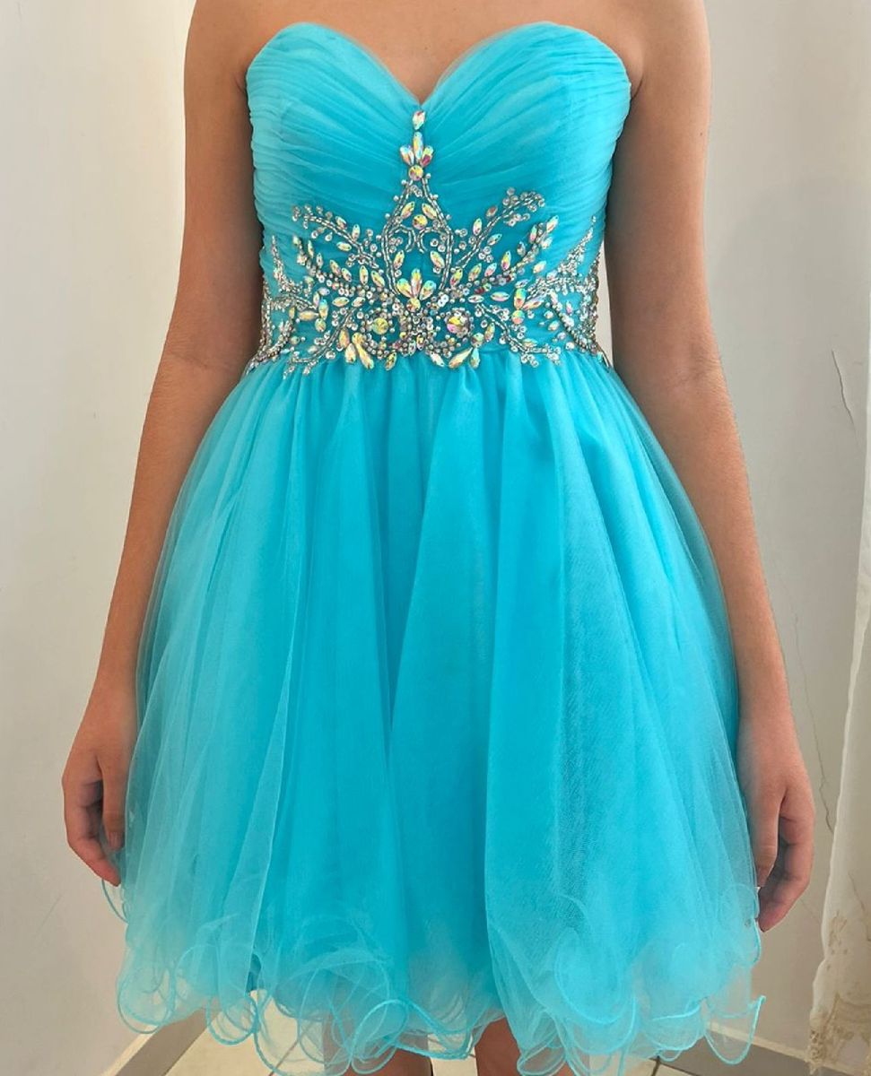 Vestido curto hot sale azul tiffany