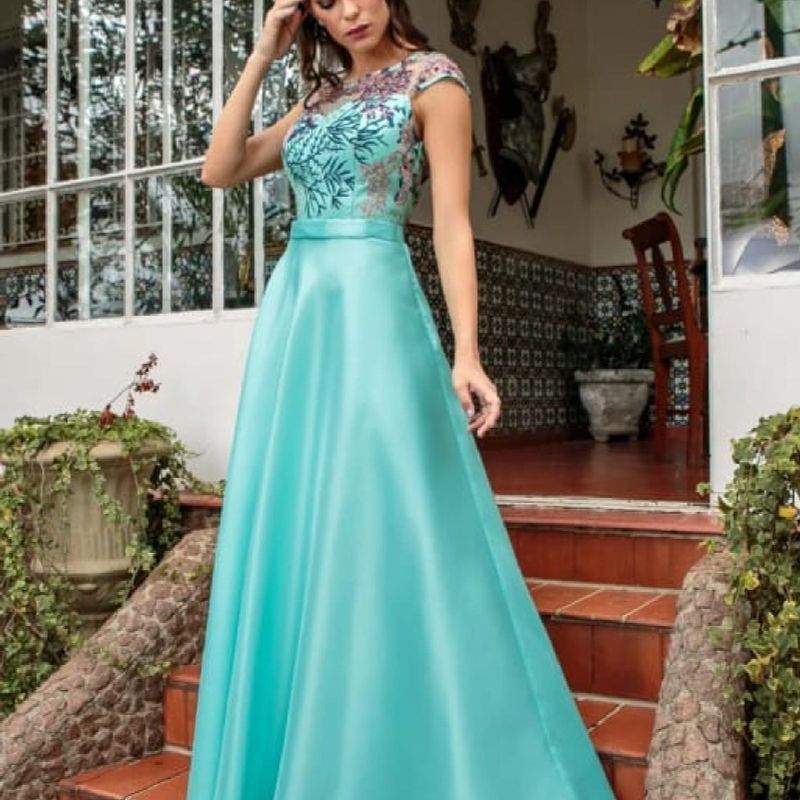 Vestido debutante azul tiffany 2 best sale em 1