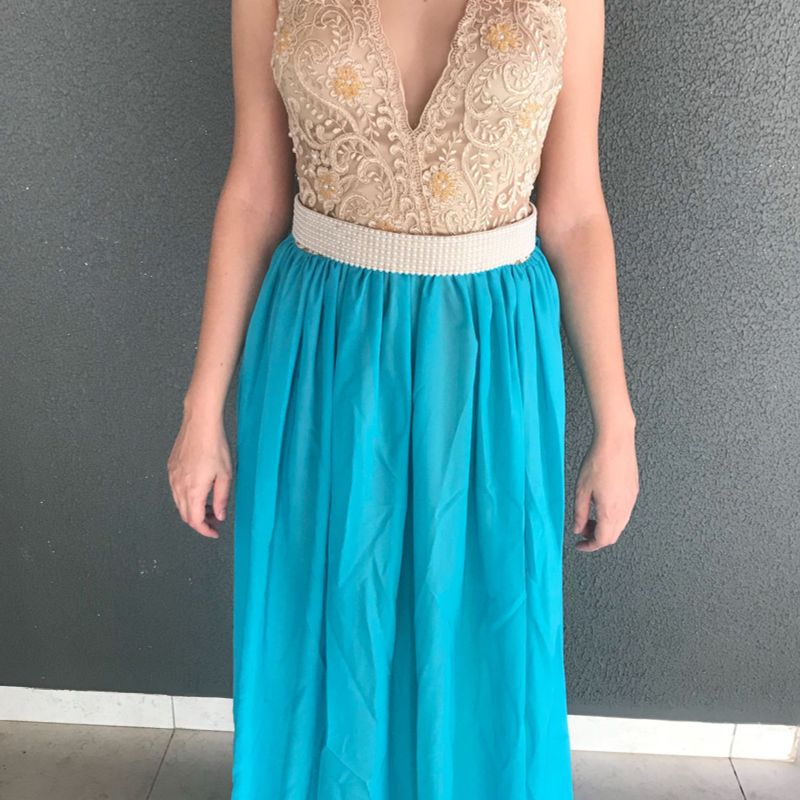 Vestido de hot sale madrinha turquesa