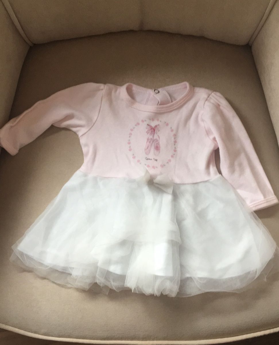 Vestido Bailarina Manga Longa Tamanho 3 A 6 Meses Roupa Infantil Para Bebe Grow Up Usado Enjoei