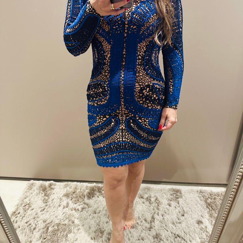 Vestido best sale bandagem azul