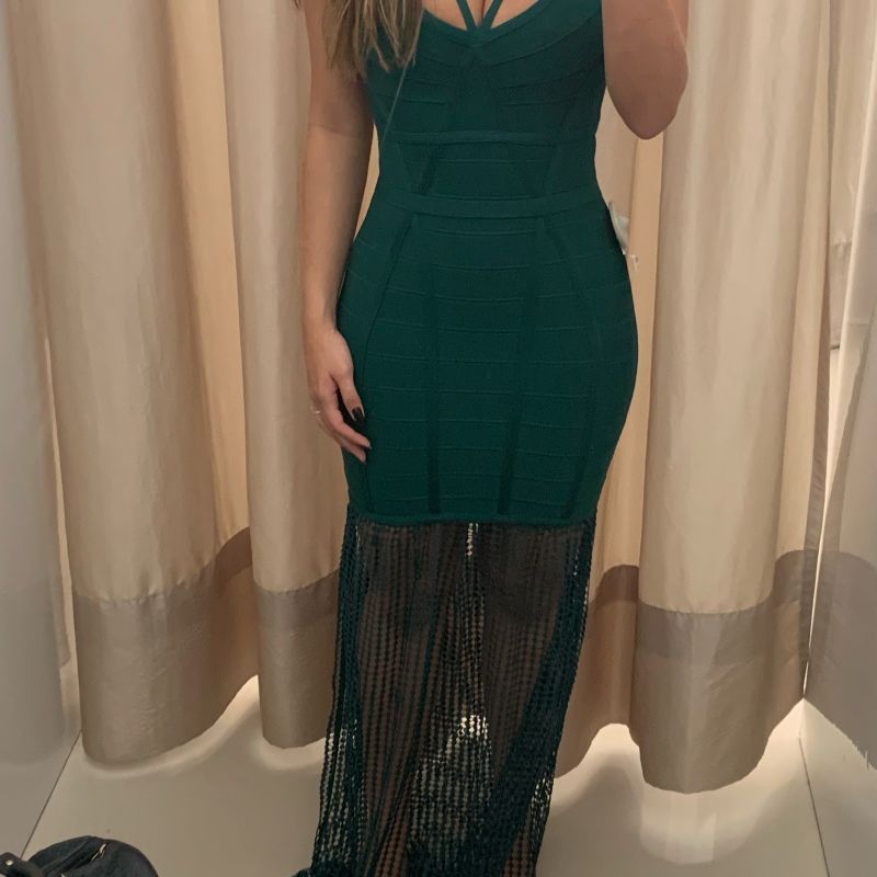 Vestido best sale bandagem verde