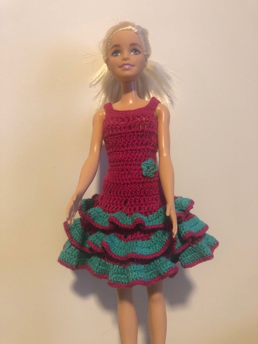 COMO FAZER UM LINDO VESTIDO RODADO PARA BARBIE 