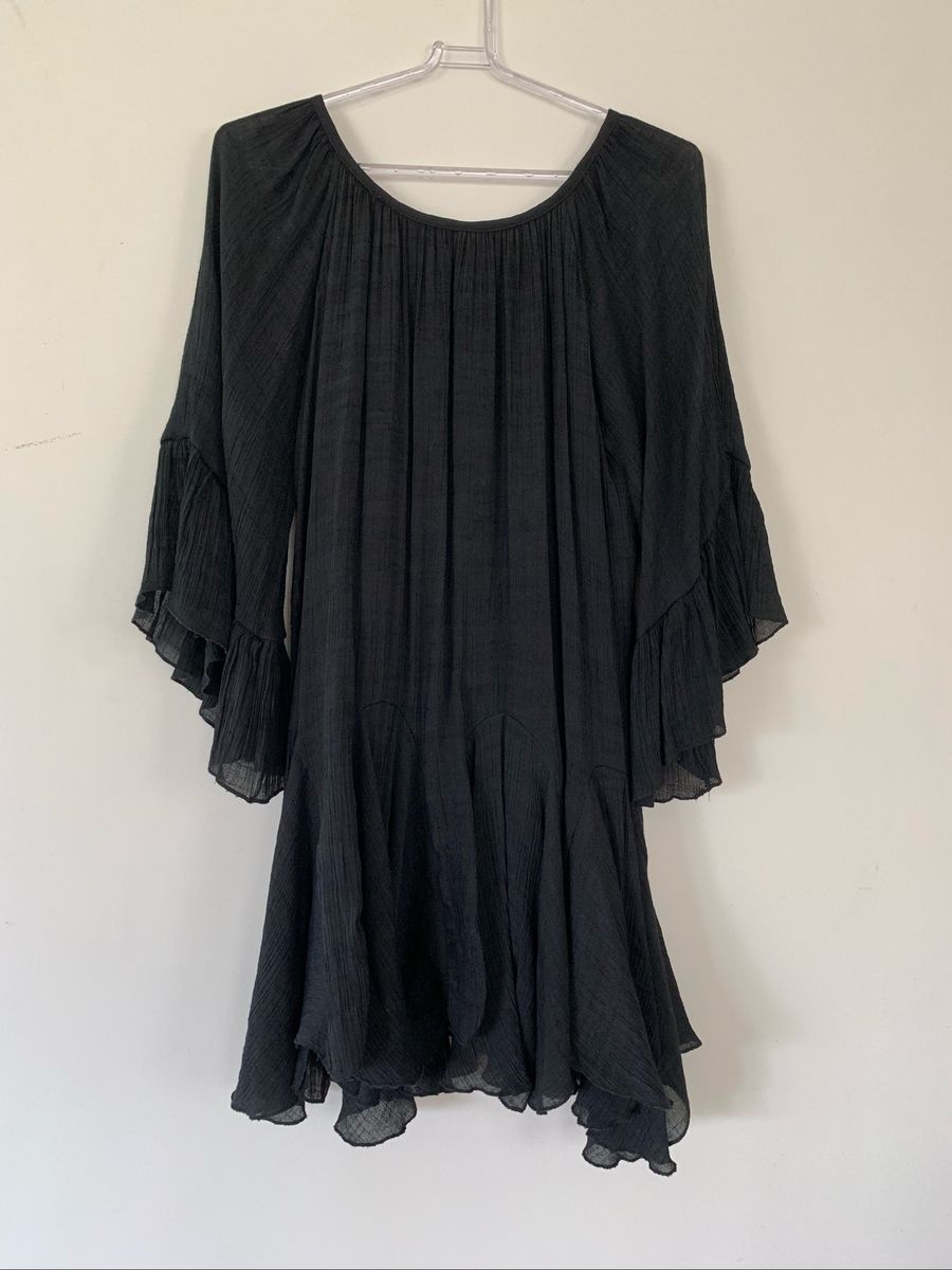 vestido bata preto