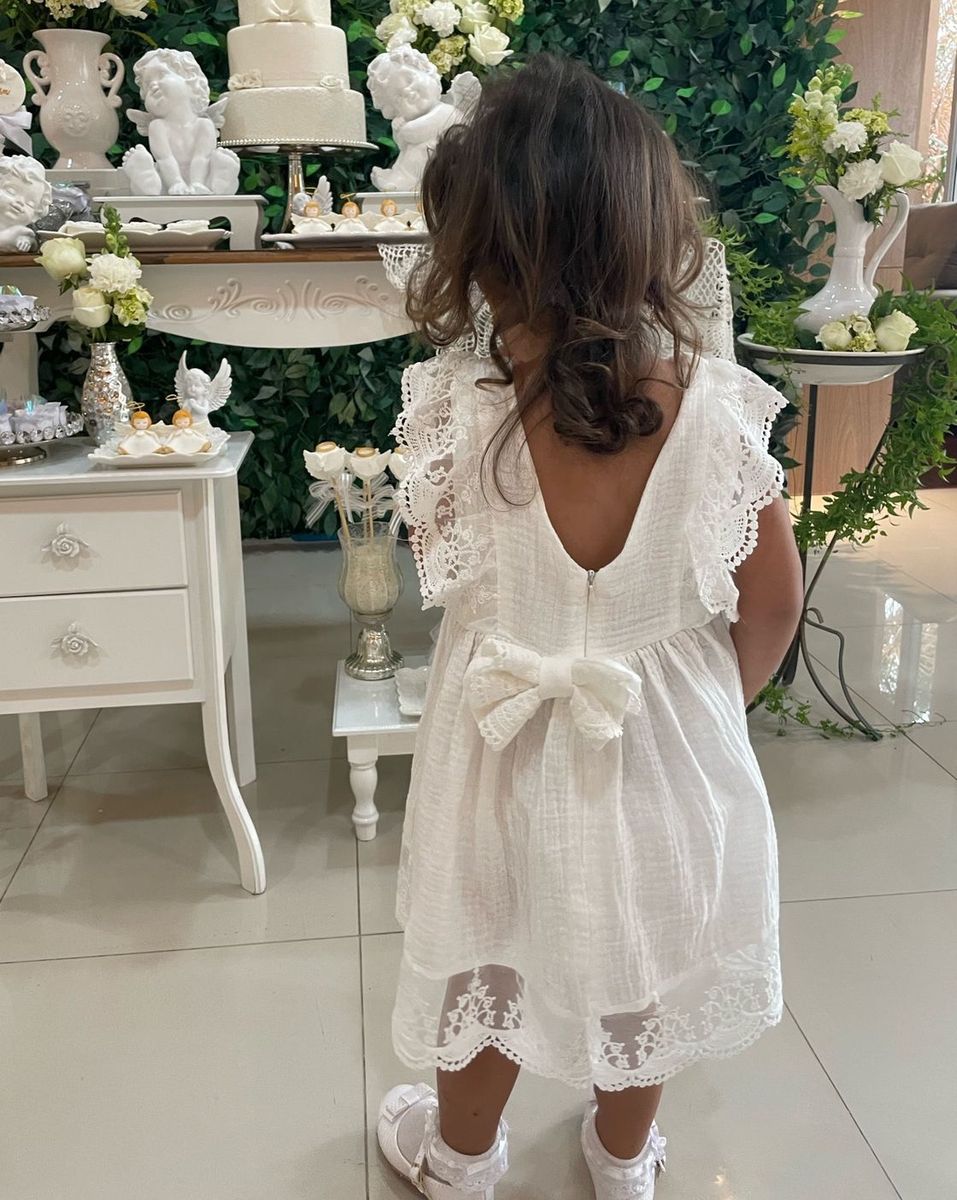 Vestido de batizado para menina de hot sale 2 anos