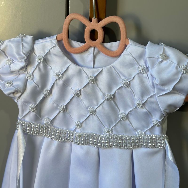 Vestido batizado best sale 1 ano