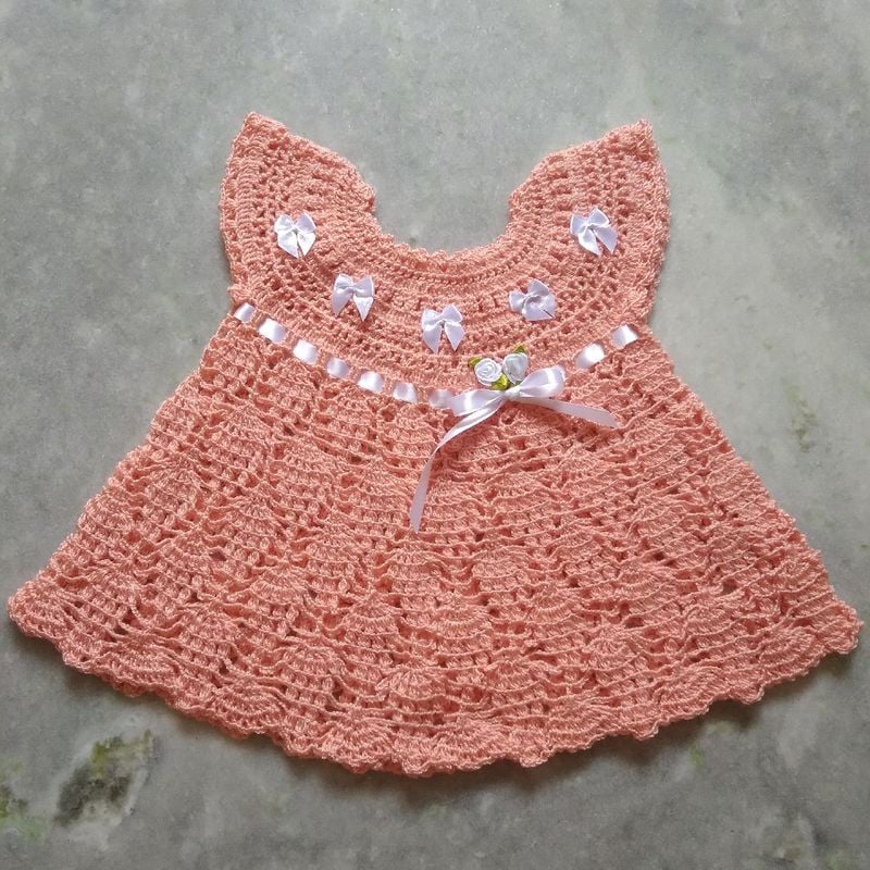 Vestido em best sale crochê para bebê