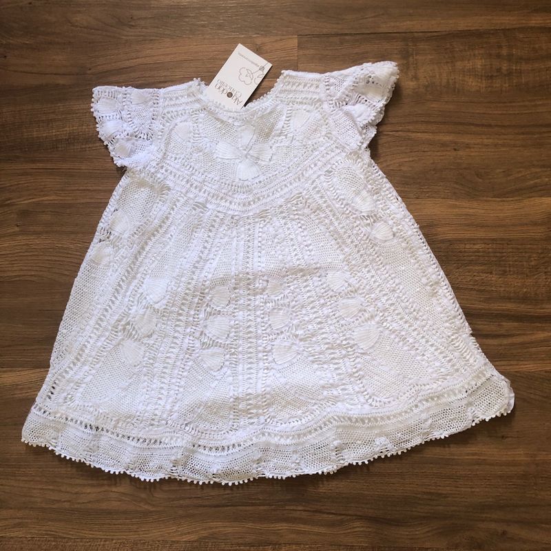 Vestido Bebê Renda Renascença Roupa Infantil para Menina Algodon