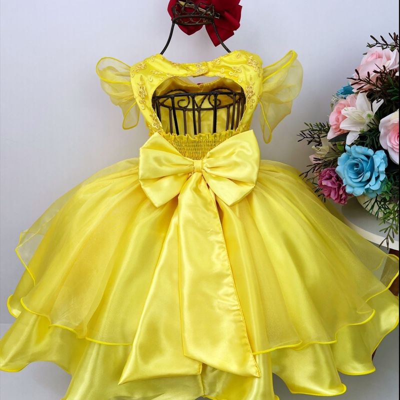 Vestido bela best sale ea fera infantil