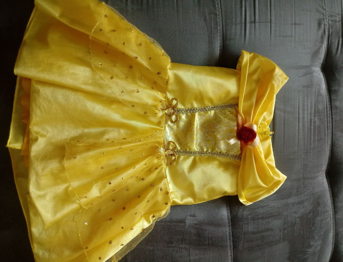 vestido da bela para bebe