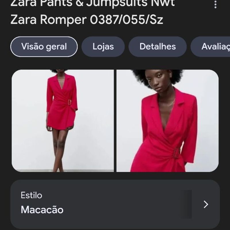 Vestido best sale macacão zara