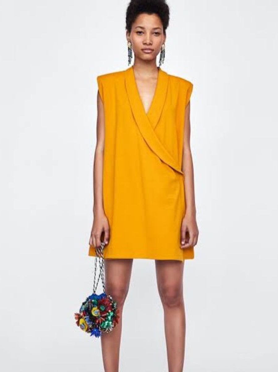 vestido blazer sem manga