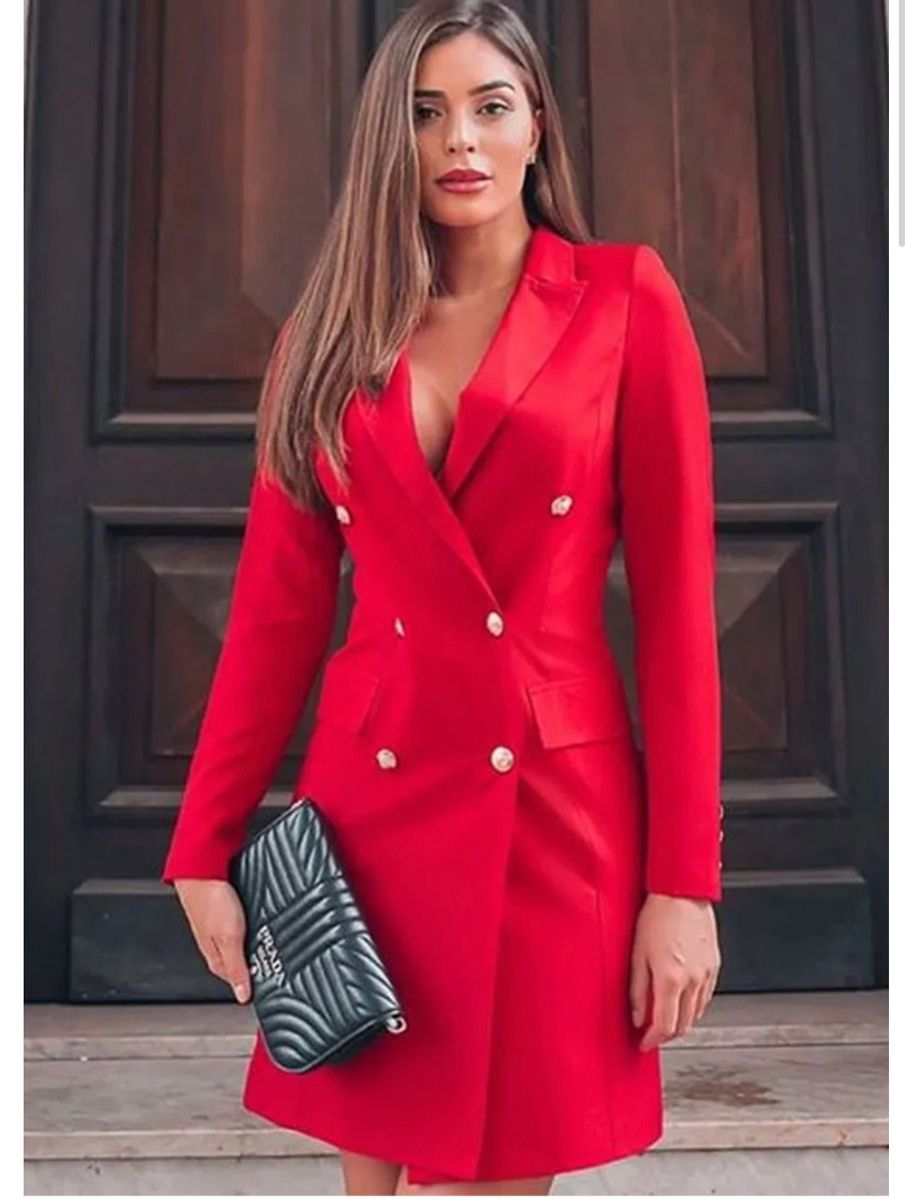 Vestido vermelho hot sale com blazer