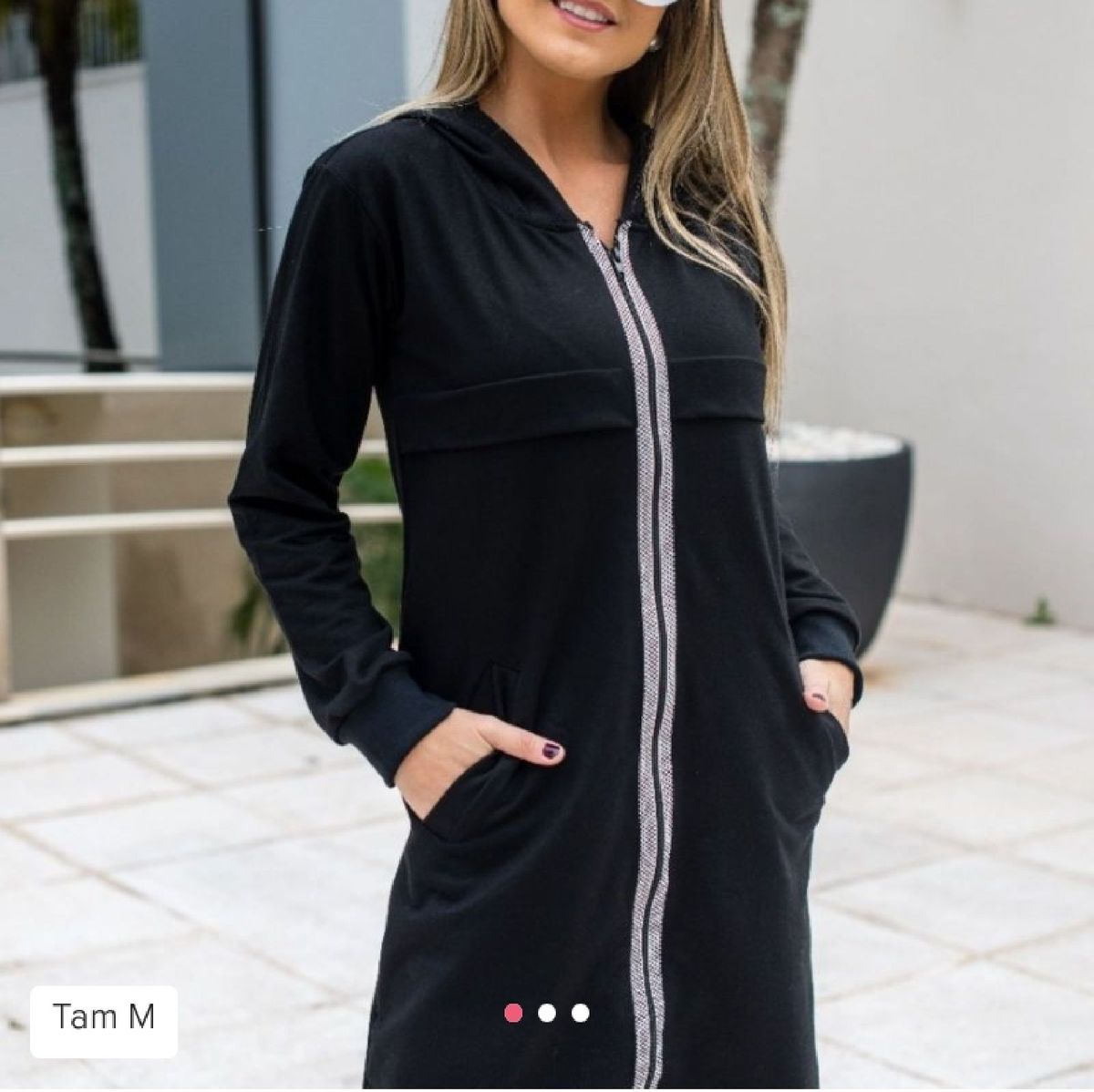 vestido blusão preto