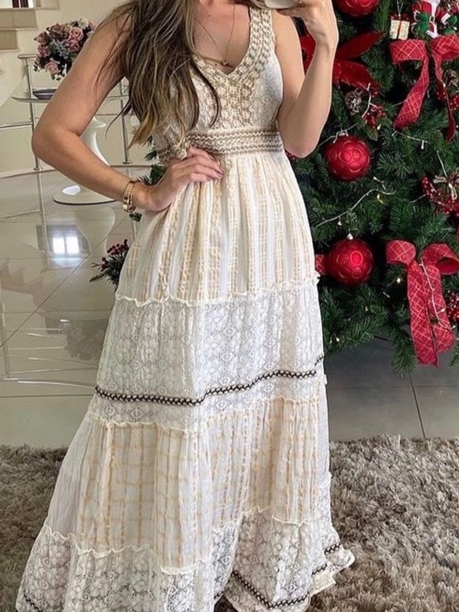 Vestido boho best sale chic longo