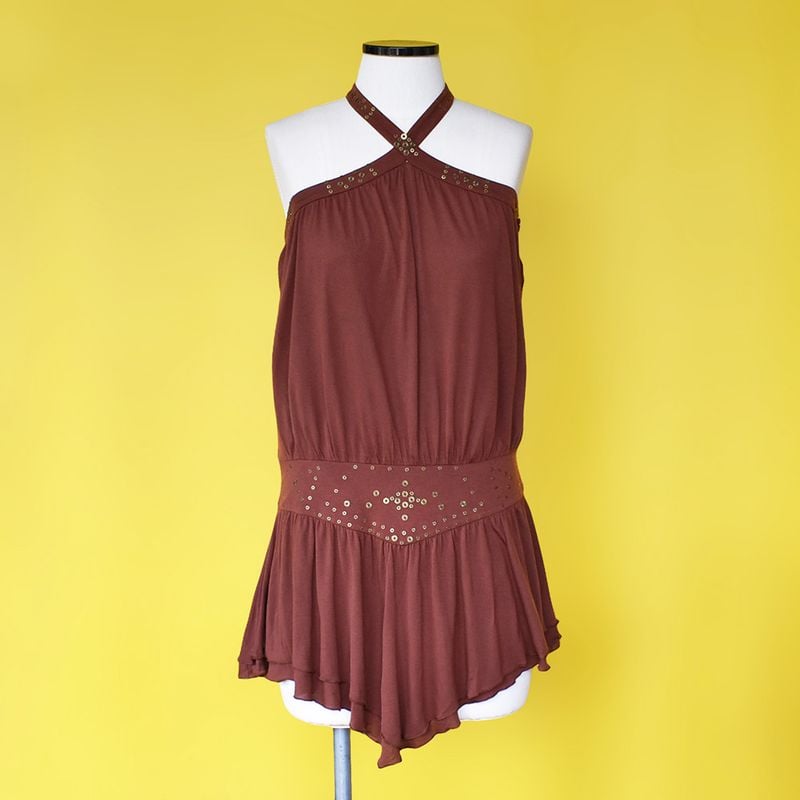 princess polly baby blue dress bcbg maxazria Miami silk dress multicolored sleeveless layered coastal boho main image 1