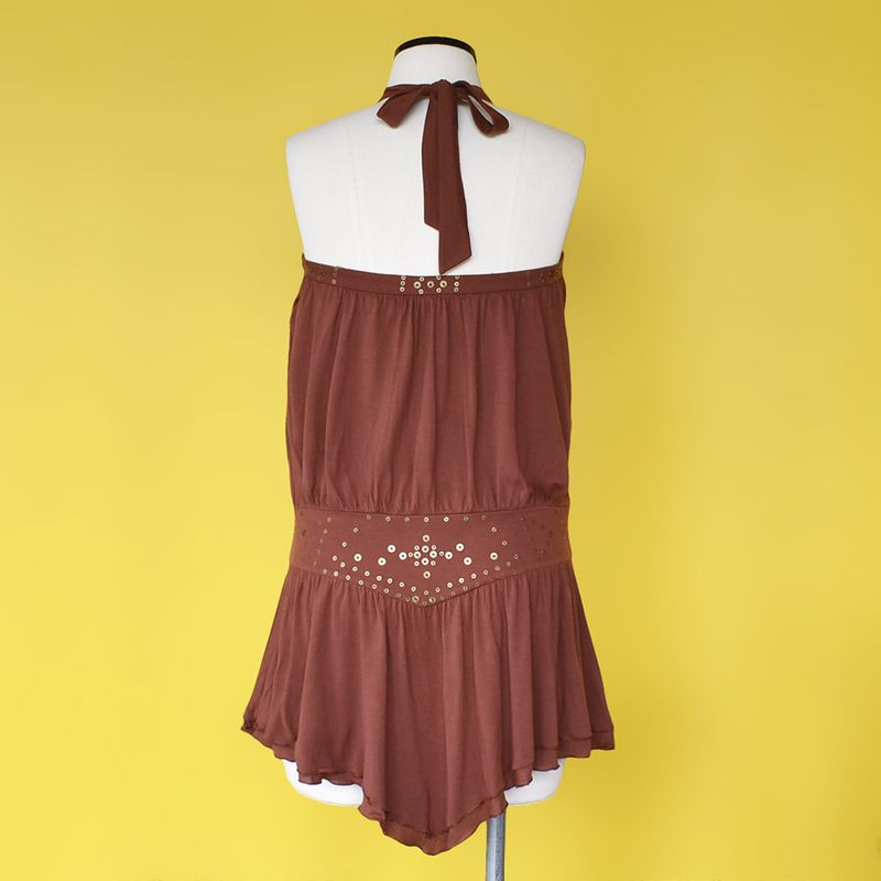 Vestido Boho Marrom Apliques Bcbg Max Azria | Bcbg Maxazria Usado 94302063  | enjoei