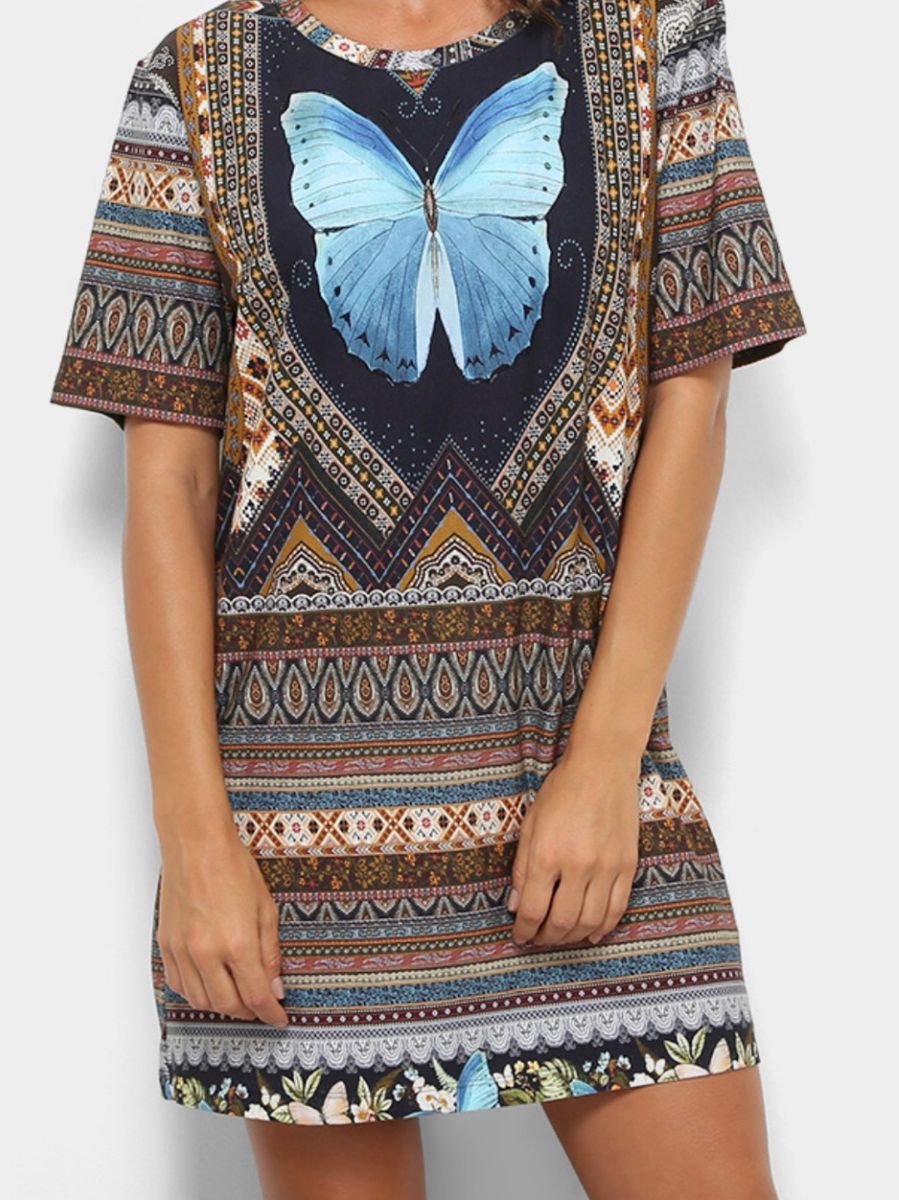 vestido farm borboleta