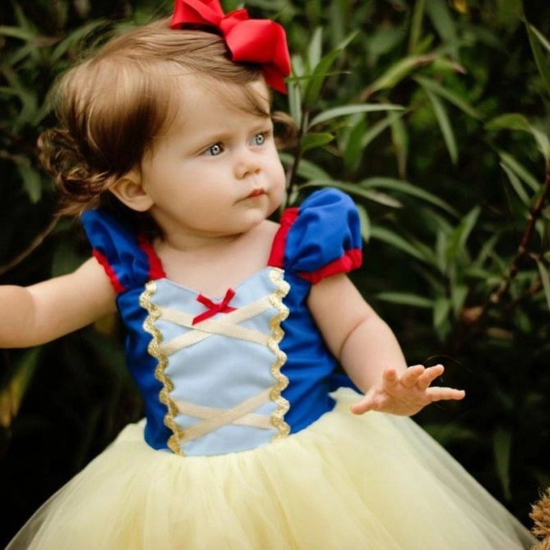 Vestido branca de store neve para bebe