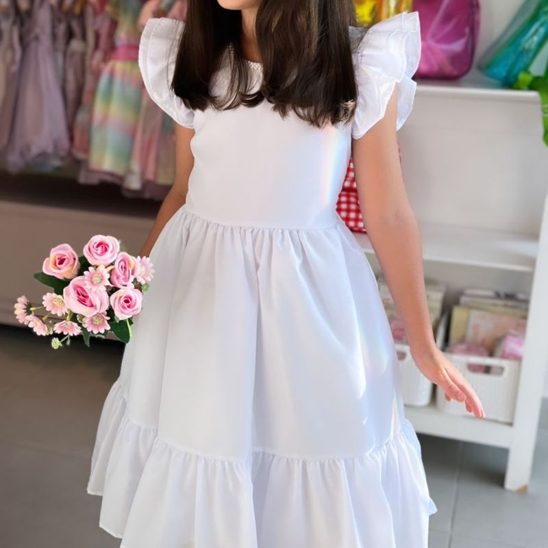 Vestido hot sale branco menina