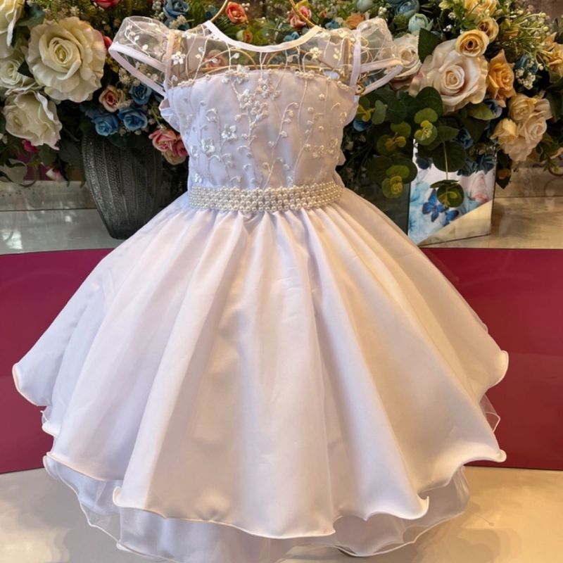 Vestido para batizado sales adolescente