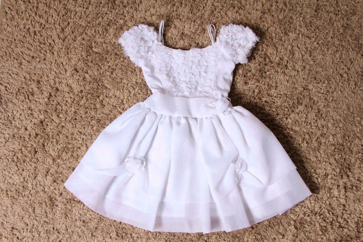 vestido branco batizado 8 anos