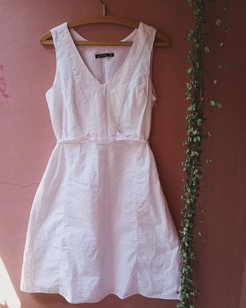 vestido branco bordado - outros cottelle
