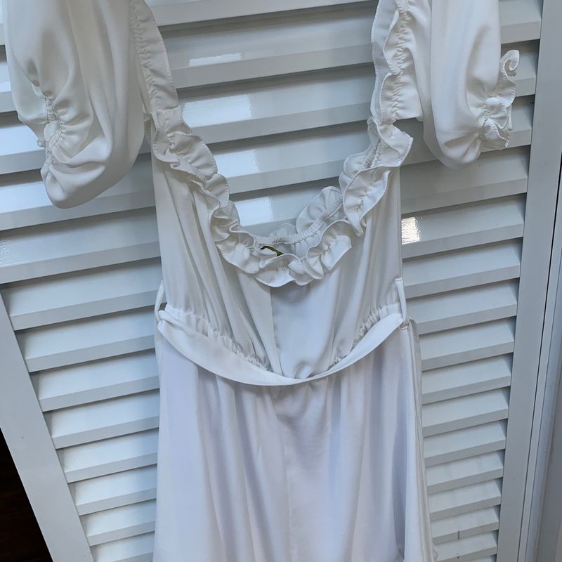 Vestido branco hot sale de manguinha