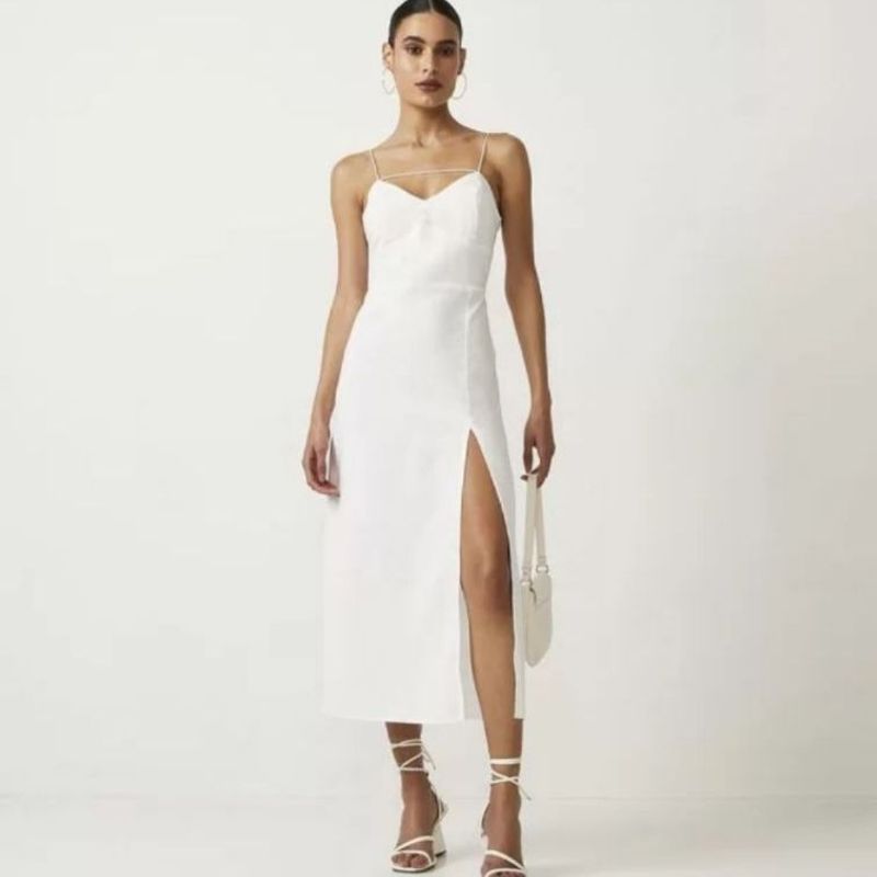 Vestido branco hot sale renner longo