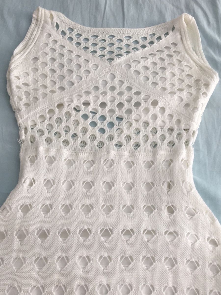 vestido branco croche