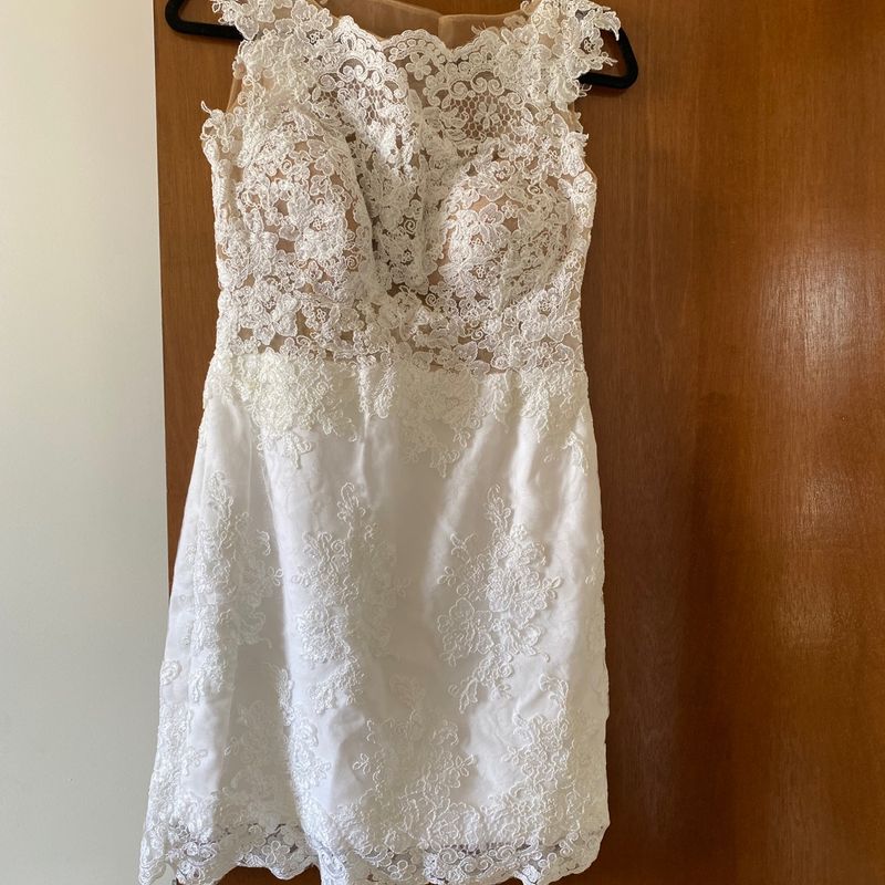 Vestido de best sale renda branca curto